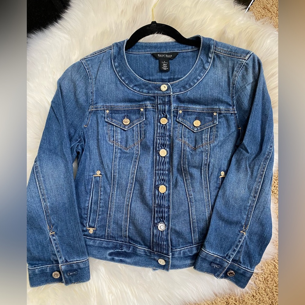 White House Black Market Blue Jean Jacket
